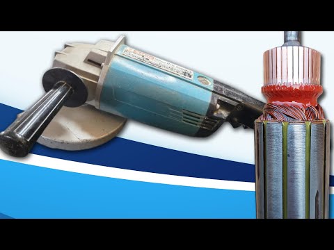 Видео: Шлифмашина Makita 9607-BL 180 (обмотка якоря)