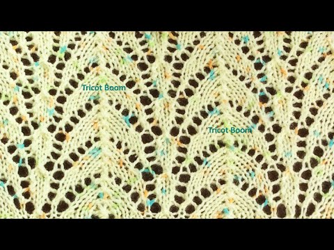 Видео: Ажур "Каскад фонтанов". Вязание спицами.