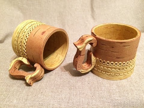 Видео: Кружка из бересты. Процесс изготовления.