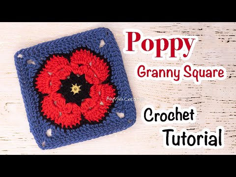 Видео: Как связать крючком цветок мака по схеме «бабушкин квадрат» — мастер-класс