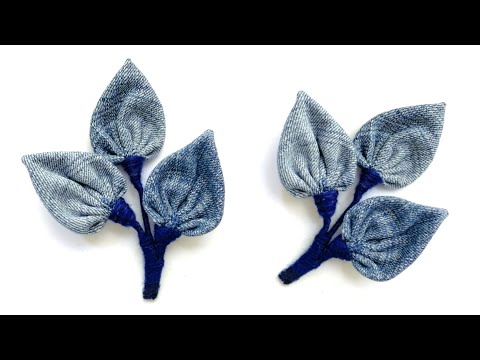 Видео: Джинсовая брошь "Листья". Идея. Мастер-класс | Denim brooch "Leaves". Idea. Master Class