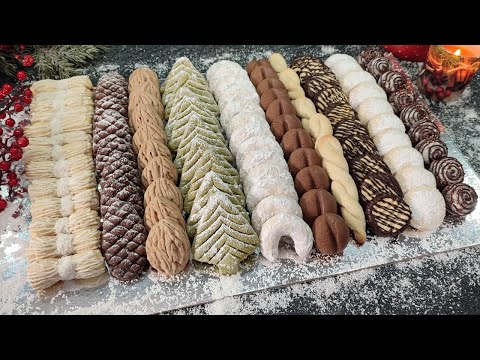 Видео: 1 тесто - 10 разных видов печенья! Без вырубки, всегда получается, просто! РОЖДЕСТВЕНСКОЕ печенье!