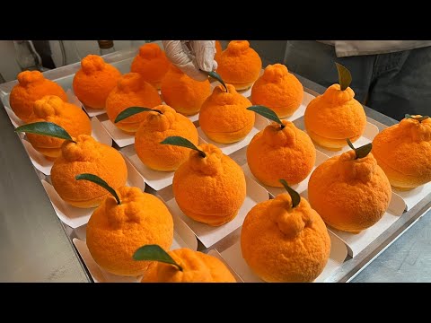 Видео: Это потрясающе! Муссовый торт в форме настоящего апельсина - корейская уличная еда