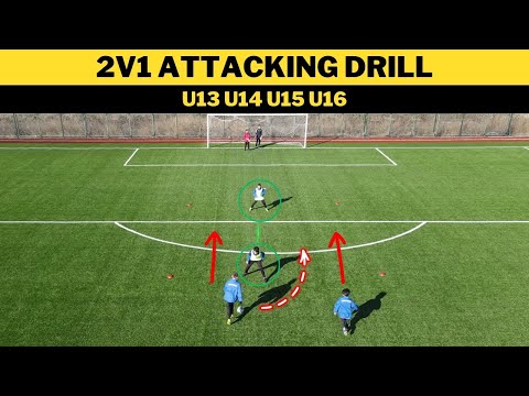 Видео: Атакующее футбольное упражнение 2 на 1 | +U13