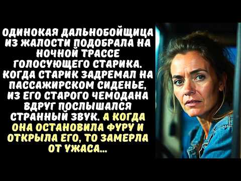 Видео: ДАЛЬНОБОЙЩИЦА подобрала на трассе СТАРИКА с чемоданом, но когда тот уснул, она услышала…
