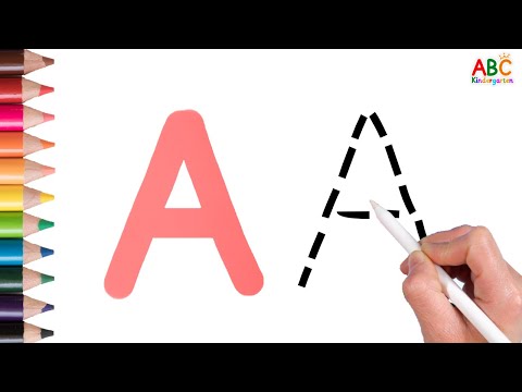 Видео: Азбука для детей | Учим алфавит для детей | от А до Я | Напишите алфавит вдоль пунктирной линии