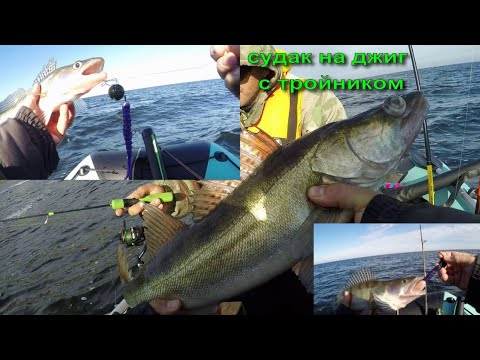 Видео: Октябрьский жор судака в джиг. 25.10.25. как тройник помогает при оснастке.