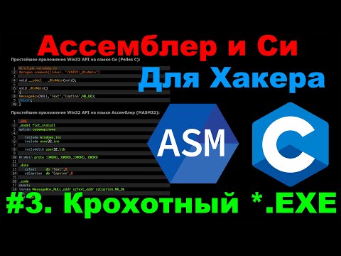 Видео: Ассемблер и Си для Хакера #3. Как уменьшить размер *.EXE файла.