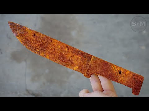 Видео: Реставрация очень ржавого охотничьего ножа