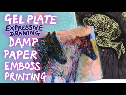 Видео: Печать на гелевой пластине - тиснение на влажной бумаге