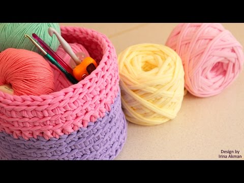 Видео: КРУГЛАЯ КОРЗИНКА ИЗ ТРИКОТАЖНОЙ ПРЯЖИ. ВЯЖЕМ КРЮЧКОМ ПРОСТУЮ КОРЗИНКУ
