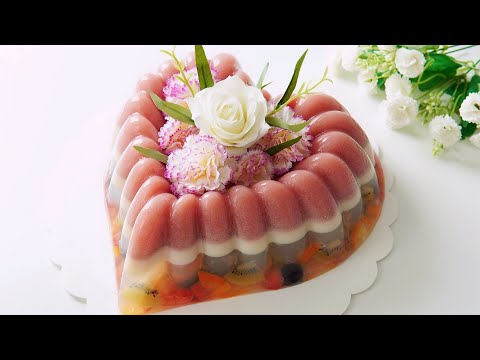 Видео: Красивый фруктовый желейный торт ❤ (Beautiful Fruit Jelly Cake)  #littleduckkitchen