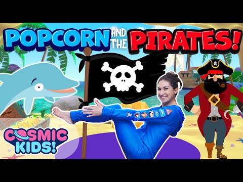 Видео: Попкорн и пираты 🏴‍☠️ | пиратские видео для детей | Космическое детское йога-приключение!