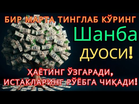 Видео: Шанба куни Пайғамбар Муҳаммад ﷺ дуоси, инша Аллоҳ, омонлик, бойлик ва муваффақият келтиради. 