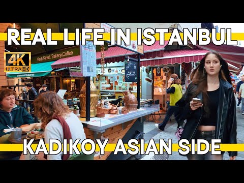 Видео: Пешеходная экскурсия по Стамбулу, Турция, в формате 4K | Базар Кадыкёй — азиатская уличная еда