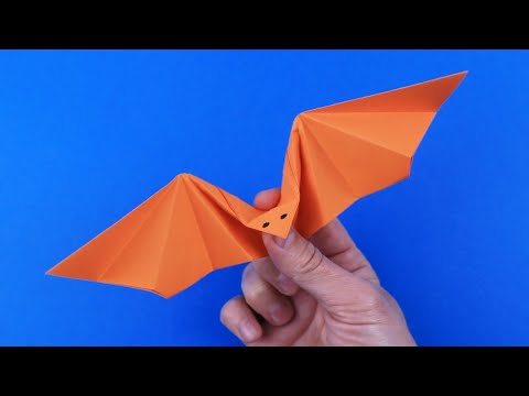 Видео: Как сделать летучую мышь из бумаги, которая машет крыльями