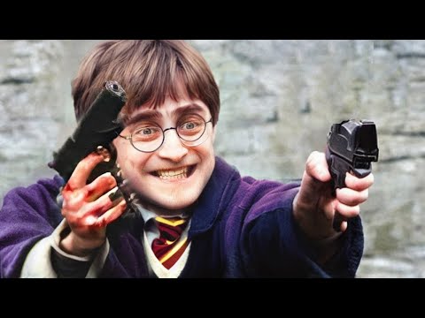 Видео: Гарри Поттер решил сменить волшебную палочку на пистолеты
