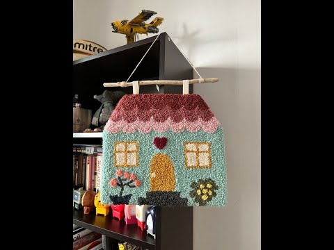 Видео: Дом как с Pinterest в ковровой вышивке. Процесс ковровой вышивки (PUNCH NEEDLE).
