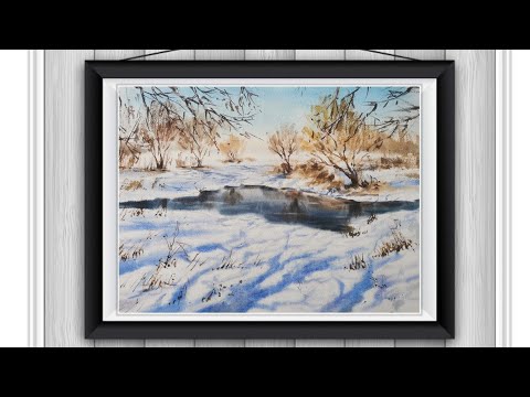 Видео: Ранняя весна акварелью #акварель #рисование #весна #watercolorlandscape #watercolor