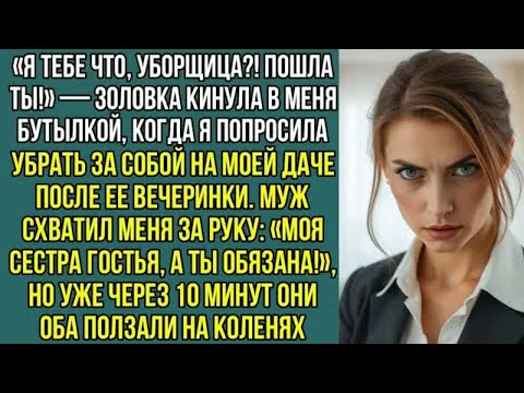 Видео: Я тебе что, уборщица？! Пошла ты! Золовка кинула в меня бутылкой, когда я попросила, убрать за собой.