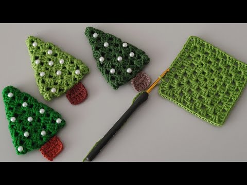 Видео: 🎄10-минутный милый квадратный рождественский лайфхак для вязания крючком