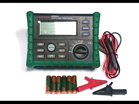 Видео: Мегаомметр MS5203 MASTECH. Как измерить сопротивление изоляции кабеля. Видео от Electronoff.