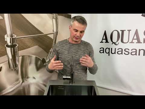 Видео: AIR 100 X T . 5553 T графит , черная Кухонная мойка AQUASANITA из нержавеющей стали