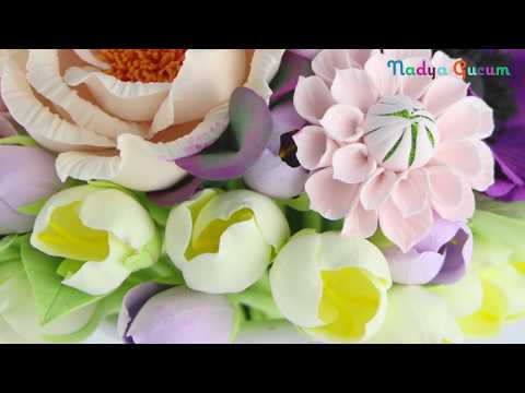 Видео: Букет из зефирной глины "Фрезия" Flower clay craft tutorial "Fresia '