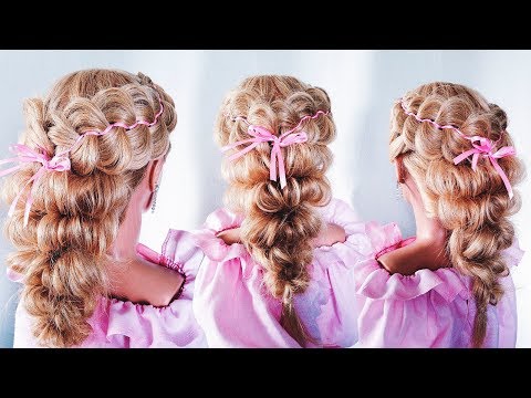 Видео: ПРИЧЕСКА на 1 сентября/выпускной для девочек.| Плетение с лентой |Little Girl's Hairstyle Tutorial