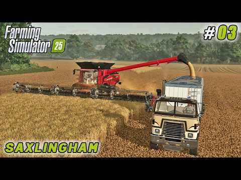 Видео: Прессование соломы, сбор пшеницы и бонусный урожай по контрактам | FS 25 | Ферма Сакслингем | вып...
