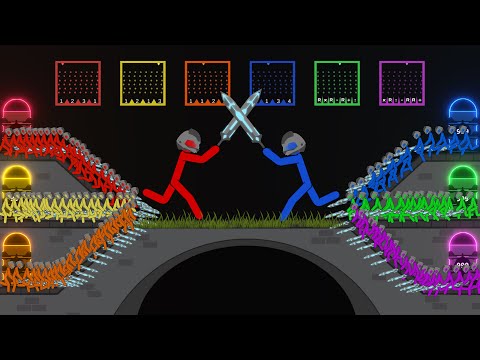 Видео: Stickman 3v3 Bridge Clash ~ Битва Будущих Веков