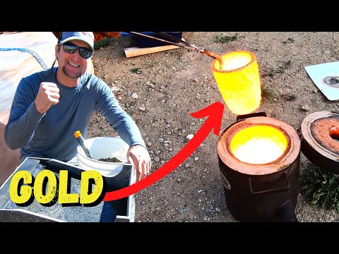 Видео: 2 ЗОЛОТЫЕ ПУГОВИЦЫ из Чёрного песка! ВЫПЛАВКА ЗОЛОТА!