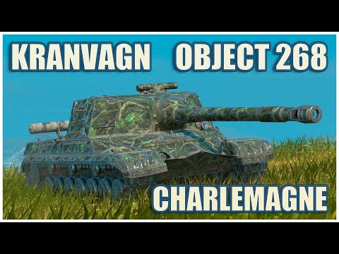 Видео: Объект 268, Kranvagn & Charlemagne • WoT Blitz Gameplay