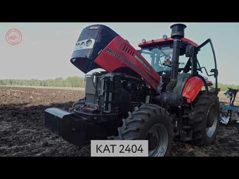 Видео: Трактор KAT 2404 в работе по стерне с оборотным плугом JEEGEE