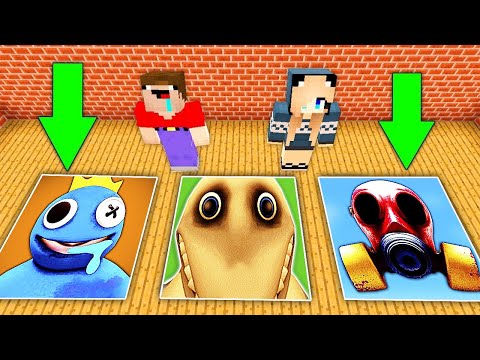 Видео: НУБ И ДЕВУШКА ПРО ПРОТИВ СТРАШНЫЕ ЯМЫ МОНСТРОВ В МАЙНКРАФТ! Радужные друзья роблокс и Маска