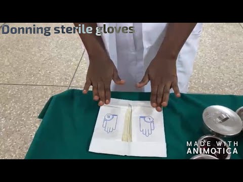 Видео: ношение стерильных или хирургических перчаток @nursingart247