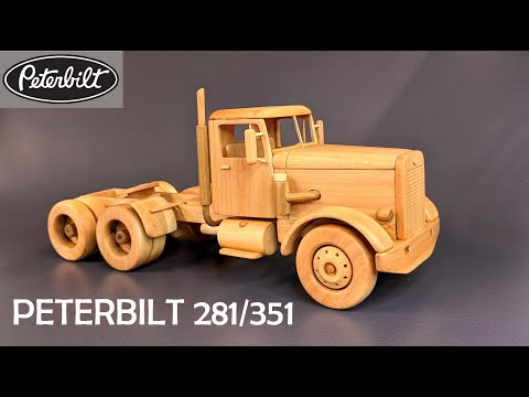 Видео: Модель Peterbilt 281/351 в масштабе 1:24. Материал - дерево