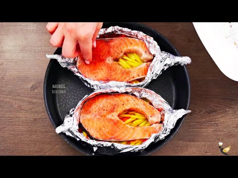 Видео: Очень ВКУСНАЯ запеченная красная "Рыба в фольге" с картофелем. СУПЕР рецепт и в будни и на праздник