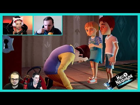 Видео: Реакция Летсплейщиков на Горе в Семье Соседа | Hello Neighbor: Hide and Seek