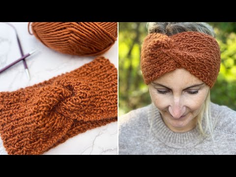 Видео: Как связать повязку на голову спицами для начинающих