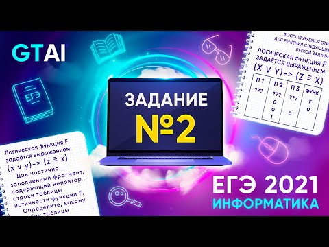 Видео: Информатика ЕГЭ 2021 | Задание 2 | Булева алгебра
