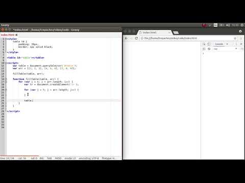 Видео: Создание HTML таблицы из двухмерного массива на JavaScript
