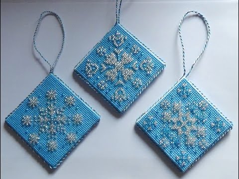 Видео: Новогодние игрушки "Волшебные снежинки"