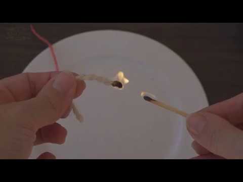 Видео: Как горит пряжа разного состава.  Обзор пряжи чистая шерсть, полушерсть, акрил.