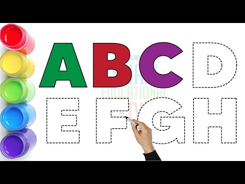 Видео: Учим буквы ABCDEFGH — веселое обведение и раскрашивание для детей