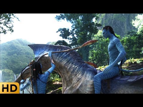 Видео: Джейк учится ездить на лошади. Аватар.