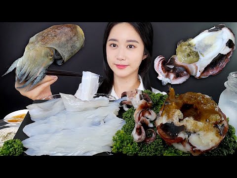 Видео: МУКБАНГ Сашими Из Каракатицы🦑 + Каракатицы На Пару | Real Sound MUKBANG | АСМР | EATING SOUND