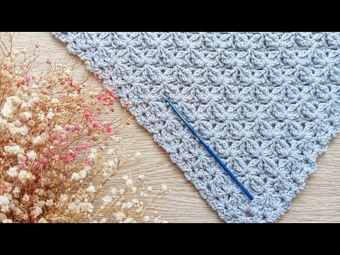Видео: Узор крючком для шали, бактуса. Вяжем быстро шаль крючком