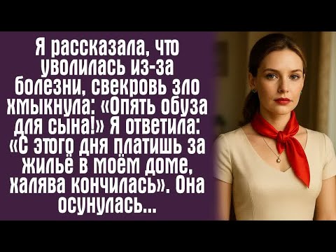 Видео: Я рассказала, что уволилась из-за болезни, свекровь зло хмыкнула： «Опять обуза для сына!» Я ответила