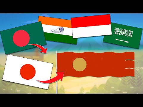 Видео: Эволюция флагов стран / История флагов